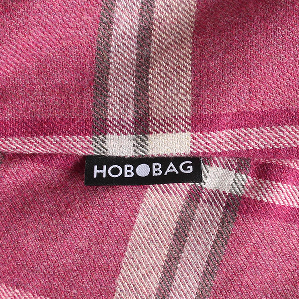 Tasche HOBOBAG DUBLIN, weinrot-weiß Flanell, Wollmix / CONTIGO Fairtrade Onlineshop