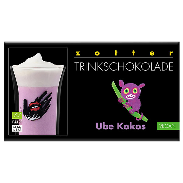 Zotter Trinkschokolade Ube Kokos, vegan  5x22g BIO / CONTIGO Fairtrade Onlineshop