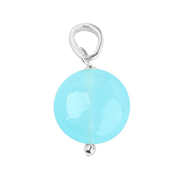 Anhänger Chalcedon aqua, Mix&Match, versilbert