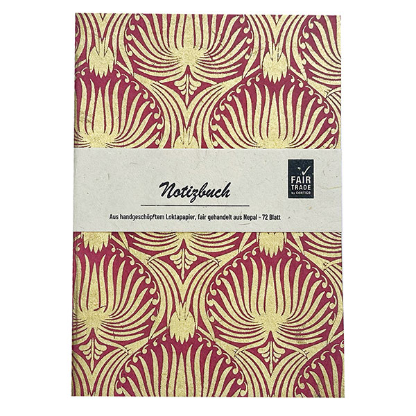Notizheft ONION-LOTUS beere-gold, Lokta handgeschöpft