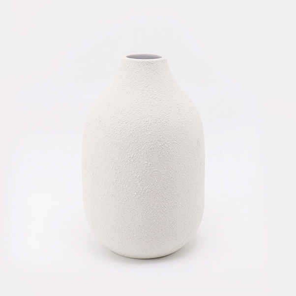 Vase ADAM, 23 cm, weiß, handgemachte Keramik