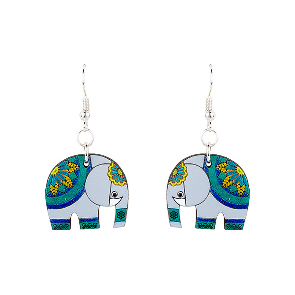 Ohrringe BLUMEN ELEFANT, Flaschenkürbis / CONTIGO Fairtrade Onlineshop