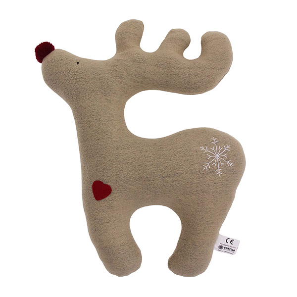 Dekokissen Rentier grau, Fleece / CONTIGO Fairtrade Onlineshop