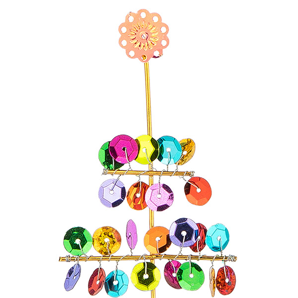 Perlendekoration TANNENBAUM 16x22cm Pailletten, bunt