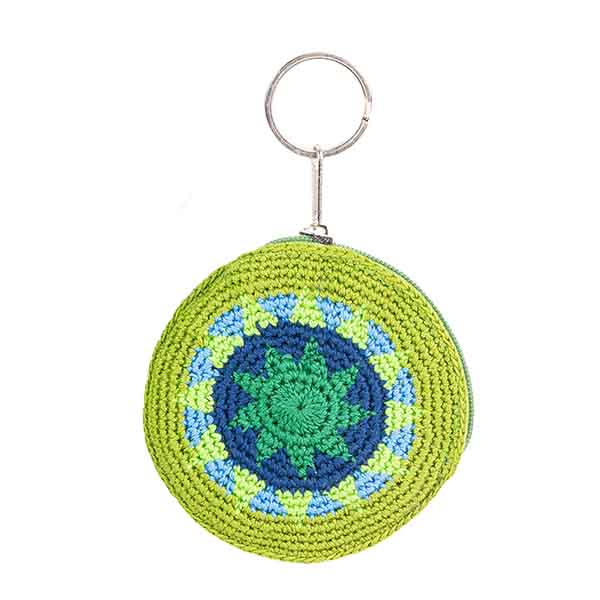 Häkeltäschchen mit Schlüsselring, verschiedene Farben, handgemacht (Stückpreis)