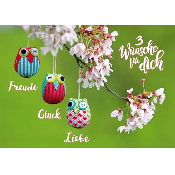 Grußkarte M 3 Wünsche für dich