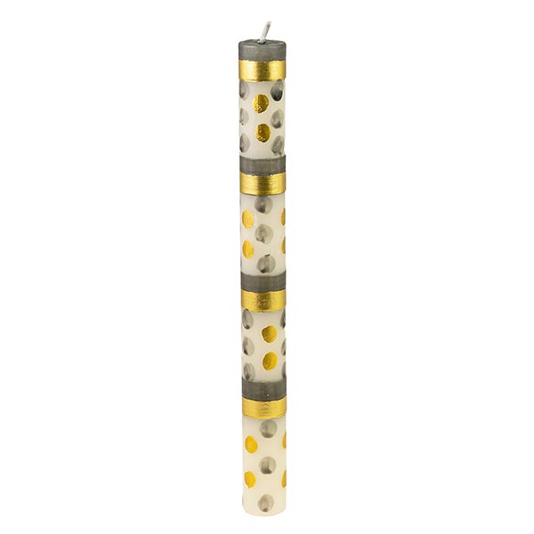 Stabkerze 23cm BLACK & GOLD, Kapula (Stück) / CONTIGO Fairtrade Onlineshop