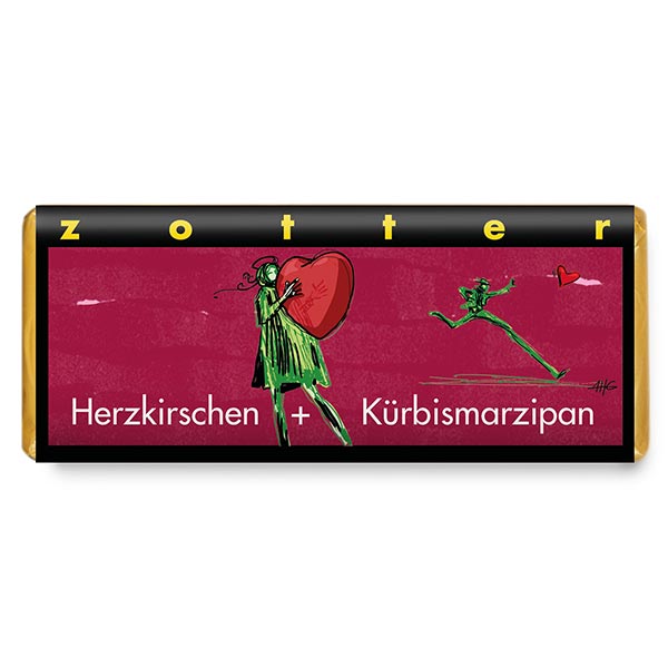 Zotter - Herzkirschen - Kürbismarzipan 70g BIO