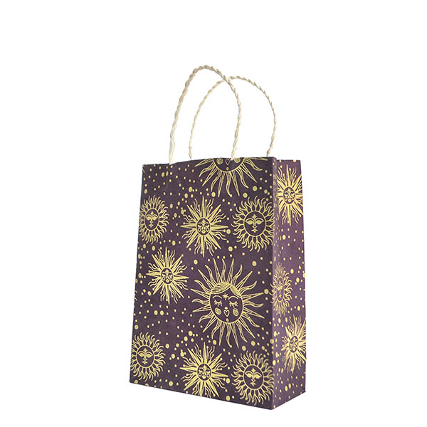 Geschenktüte S SOLAR violet-gold, Loktapapier handgeschöpft