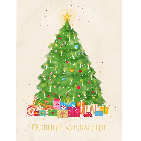Grußkarte M Weihnachtsbaum mit Geschenken