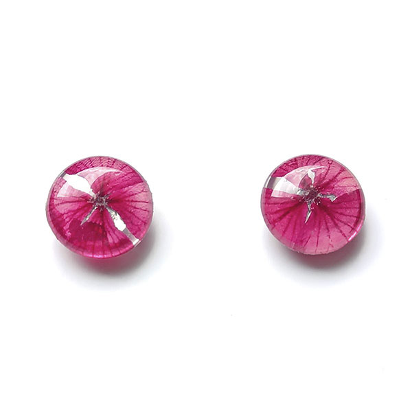 Ohrstecker BLÜTEN pink-rot, Edelstahl