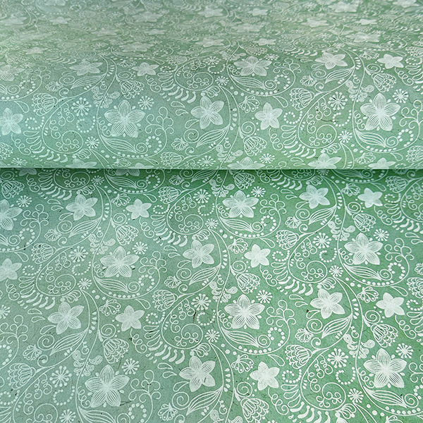 LOKTA Papierbogen, handgeschöpft, JASMIN GARDEN, mintgrün-we / CONTIGO Fairtrade Onlineshop