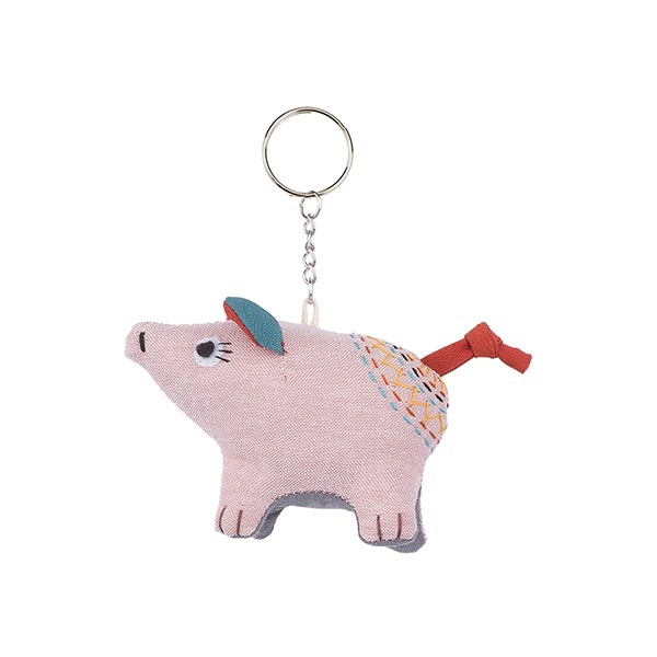 Schlüsselanhänger Schwein LULU, Baumwolle