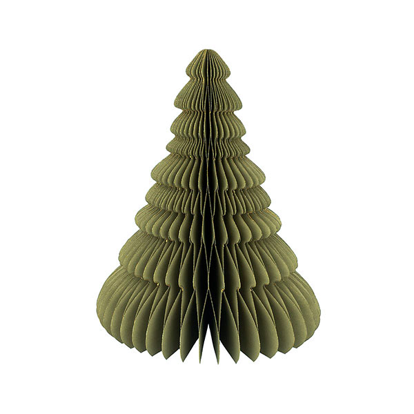 Weihnachtsbaum ORIGAMI 24cm piniengrün, Goldrand, Papier / CONTIGO Fairtrade Onlineshop