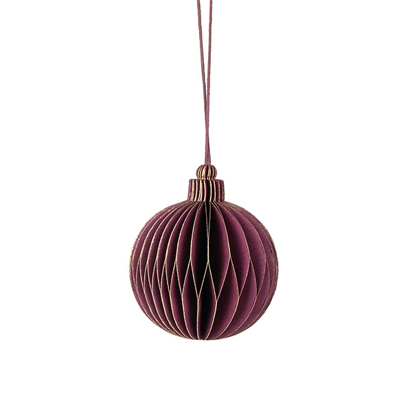 Papierdeko Origami 7,5cm GLOBE beere, Goldrand