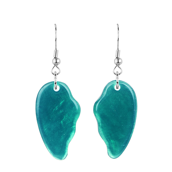 Ohrringe WING petrol blau, Capiz