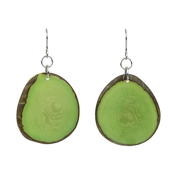 Ohrringe oval mint pastell, Tagua