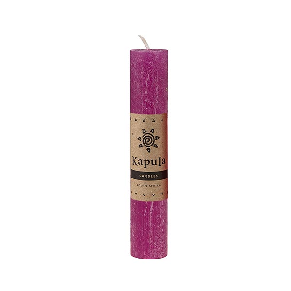 Stabkerze 12cm FROSTED magenta, Kapula (Stück) / CONTIGO Fairtrade Onlineshop