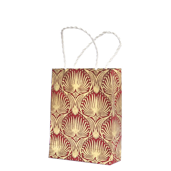 Geschenktüte S ONION LOTUS  beere-gold, Loktapapier handgeschöpft