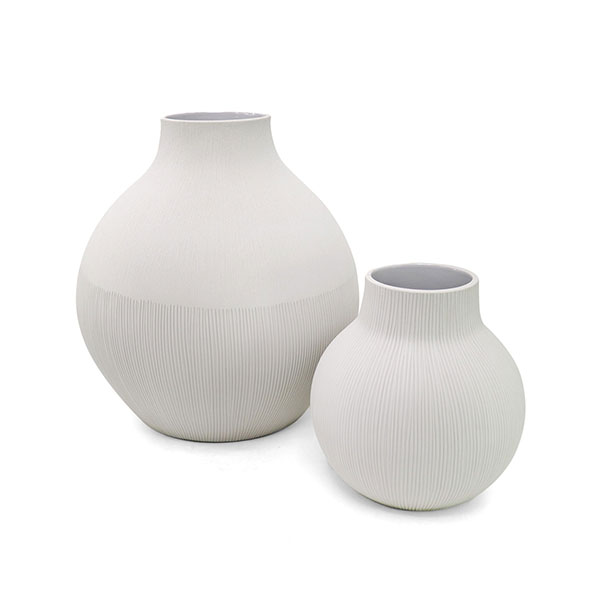 Vase FLORENCE L, 28x30 cm, weiß, Keramik handgemacht / CONTIGO Fairtrade Onlineshop