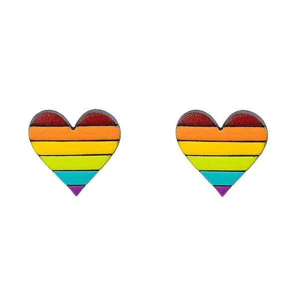 Ohrstecker REGENBOGEN-HERZ, Flaschenkürbis