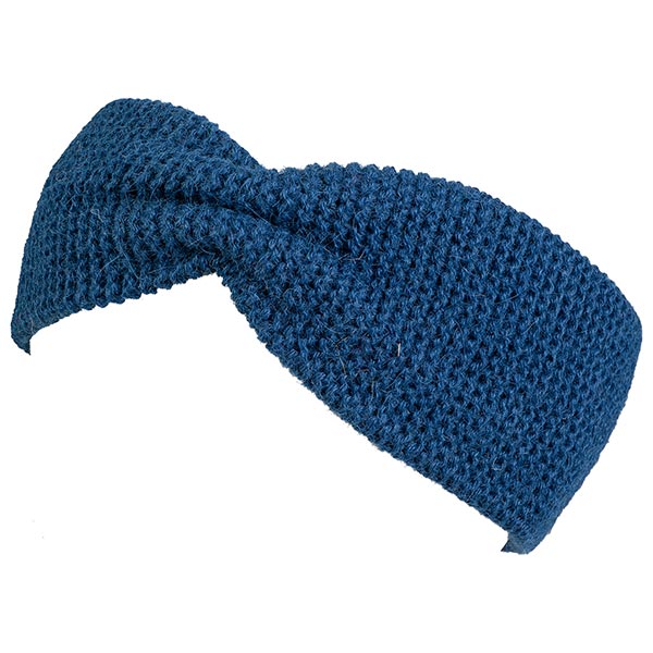 Stirnband marineblau, 100% Wolle (Alpaka)