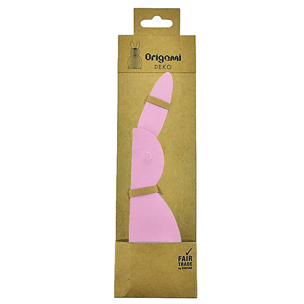 Papierdeko Osterhase groß, ORIGAMI, pink, 20 cm, Papier / CONTIGO Fairtrade Onlineshop