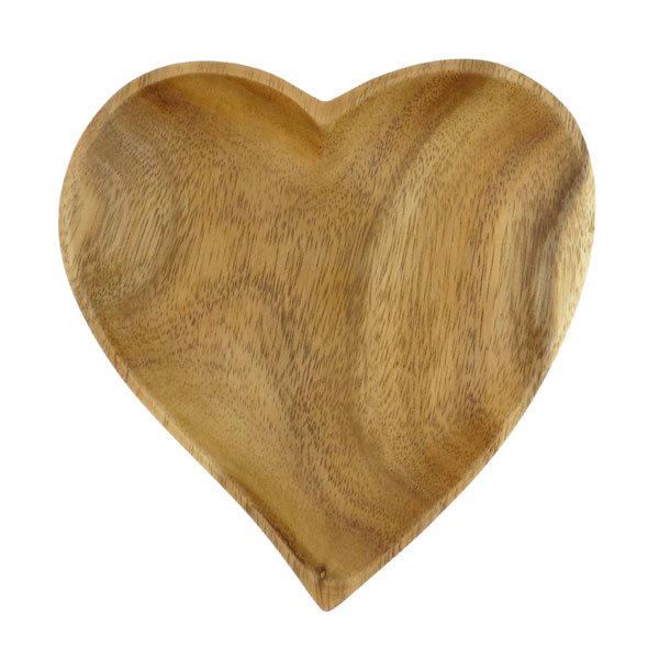 Teller HERZ 17cm, Acaciaholz