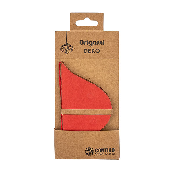 Papierdeko Origami 12,5 cm ONION rot, Goldrand