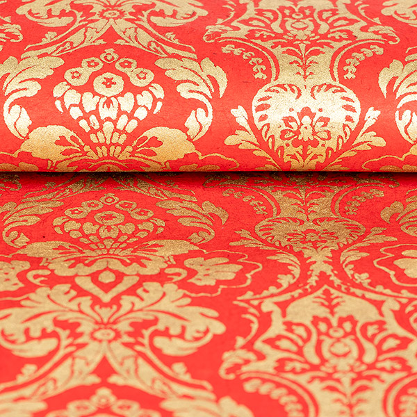 LOKTA Papierbogen, handgemacht, BAROCK, rot-gold / CONTIGO Fairtrade Onlineshop