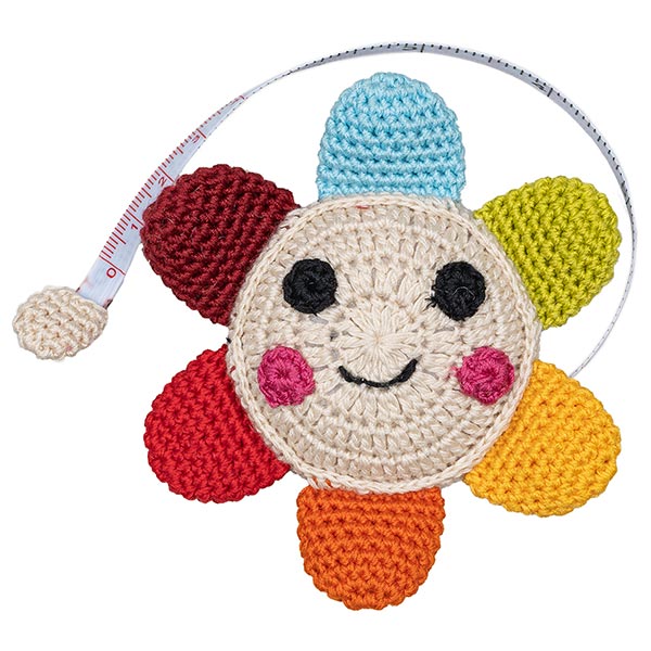 Maßband Regenbogen Blume, gehäkelt / CONTIGO Fairtrade Onlineshop