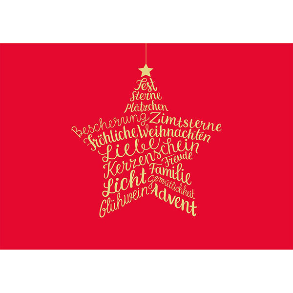 Grußkarte M Weihnachtsstern