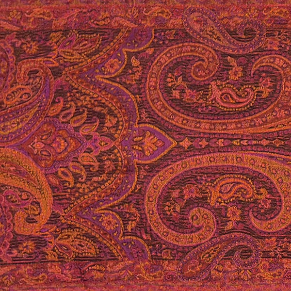Schal PAISLEY rot-orange-schwarz-mix, 165x35cm, Seide / CONTIGO Fairtrade Onlineshop