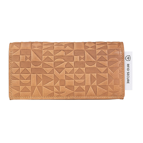 Brieftasche LADY Graphic 19,5x10cm RFID braun, Rindsleder / CONTIGO Fairtrade Onlineshop