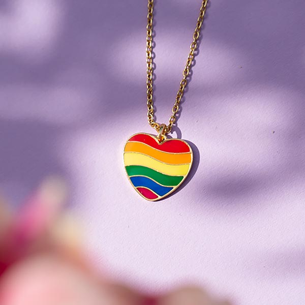 Halskette, Herz, RAINBOW, 22K vergoldet / CONTIGO Fairtrade Onlineshop