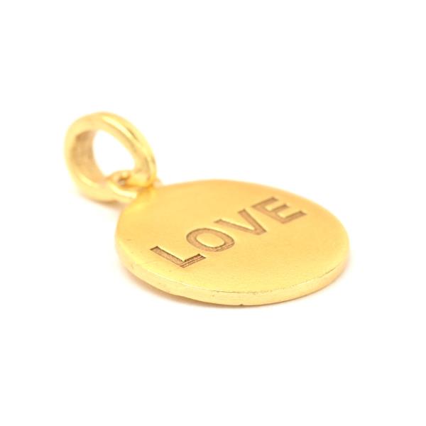Anhänger, Plättchen LOVE, Mix&Match, 22K vergoldet / CONTIGO Fairtrade Onlineshop