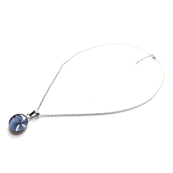 Halskette BLÜTE blau, Edelstahl