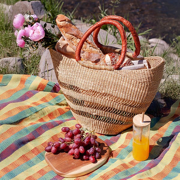 Bolga Korb U-Form 40-48cm CUTOUT natur, Steppengras