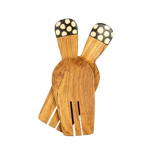 Salatbesteck Claws BONE, Olivenholz / CONTIGO Fairtrade Onlineshop
