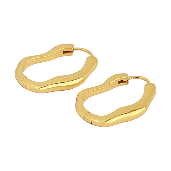 Ohrringe, Creole, waves, 22K vergoldet / CONTIGO Fairtrade Onlineshop
