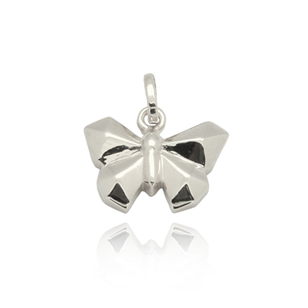 Kettenanhänger Origami Schmetterling klein, Silber
