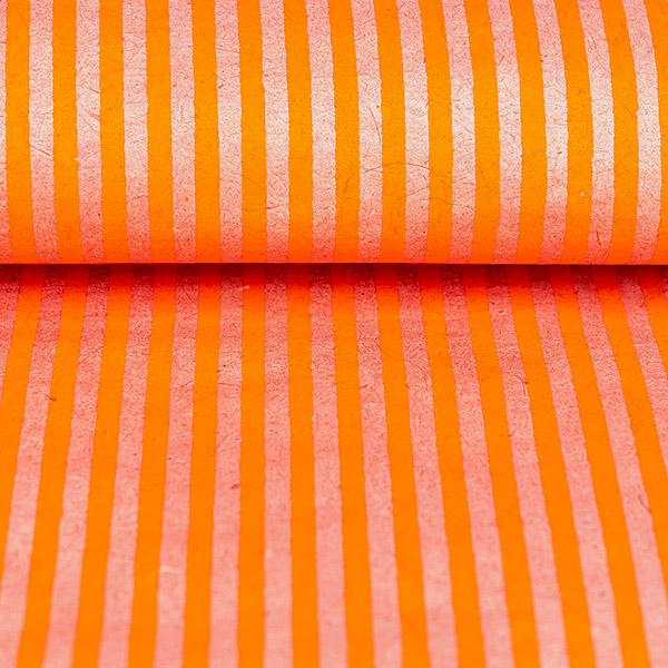 LOKTA Papierbogen, handgeschöpft, STREIFEN, koralle-apricot / CONTIGO Fairtrade Onlineshop