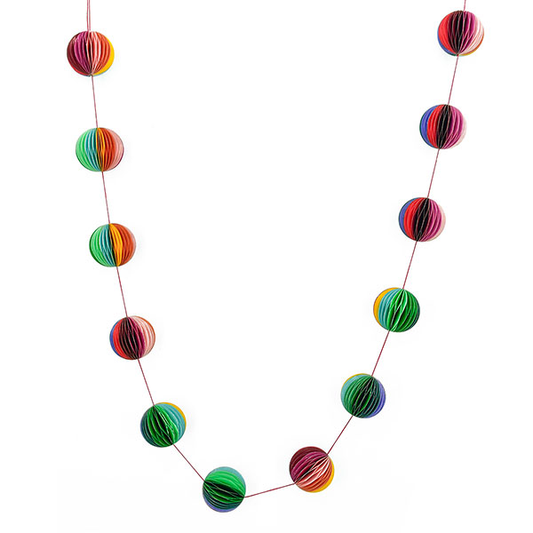 Girlande 150 cm, Origami RAINBOW bunt, Papierdeko, handgemacht