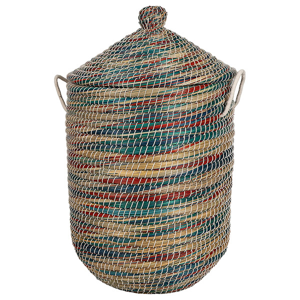 Wäschekorb 58cm MELANGE plus Deckel, Kaisagras / CONTIGO Fairtrade Onlineshop