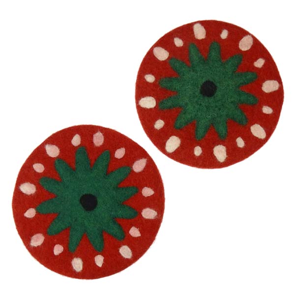 Topfuntersetzer ERDBEERE, Wollfilz / CONTIGO Fairtrade Onlineshop