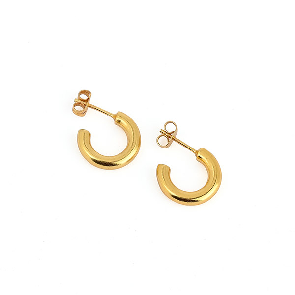 Ohrringe Creole Chunky 1,5 cm, 22K vergoldet / CONTIGO Fairtrade Onlineshop