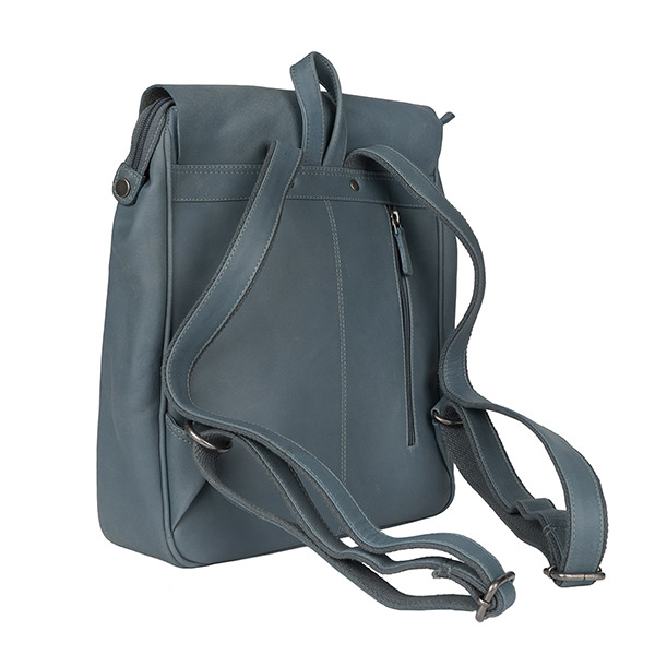 Rucksack LOOP rauchblau, Rindsleder / CONTIGO Fairtrade Onlineshop