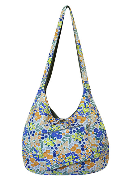 Wendetasche LILY, grün-gelb-blau, bedruckte Baumwolle / CONTIGO Fairtrade Onlineshop