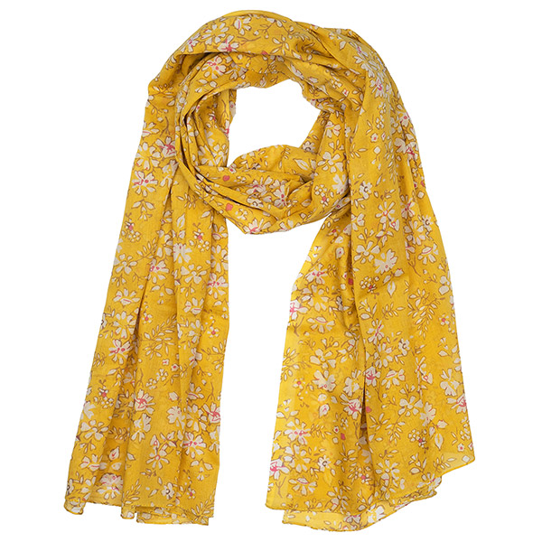Schal MUSTARD FLOWER, 200x100 cm, 100 % Baumwolle (Bio) / CONTIGO Fairtrade Onlineshop