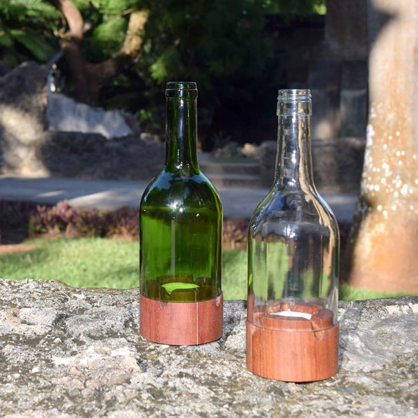 Kerzenhalter INSIGHT, Weinflasche recycelt, grün SONDERPREIS